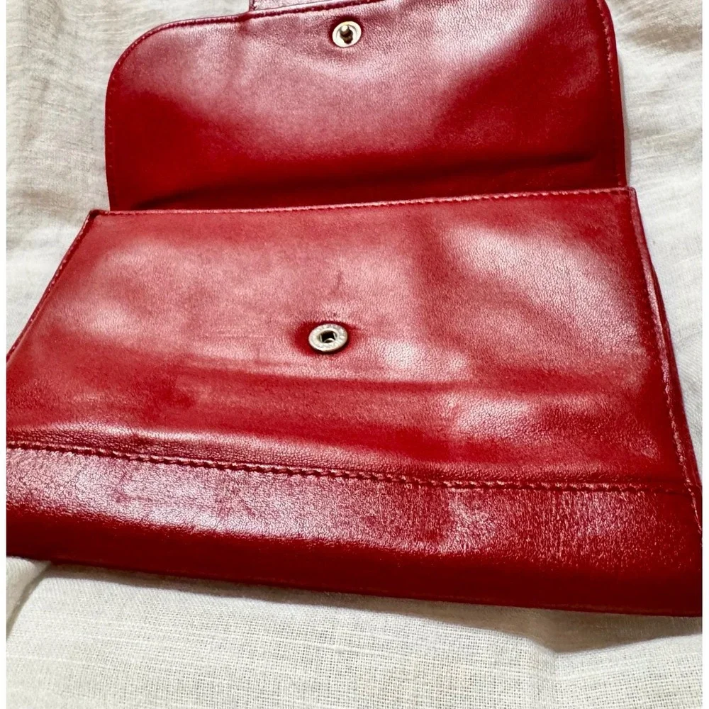 Loewe buttery‎ soft red leather Wallet,  Could be used as clutch GUC